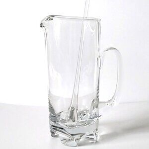Krosno Martini Pitcher with Teardrop Stirrer | Vintage Glass Cocktail Pitcher